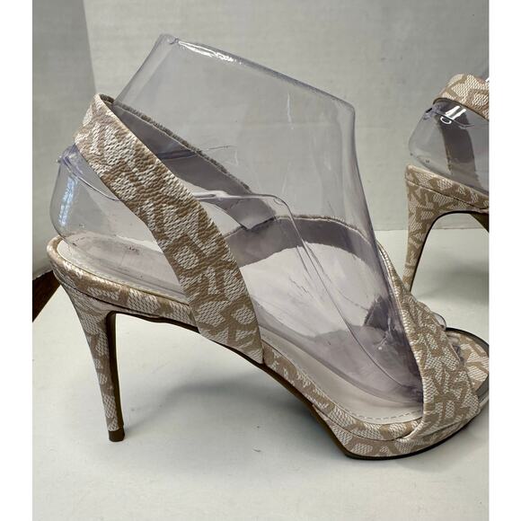 DKNY Women's Diva Asymmetrical Slingback Stiletto Sandals Heels Hemp Size 7.5 - Picture 8 of 11